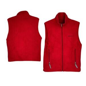 Patagonia Synchilla Fleece Vest Red Mens Small Full Zip Outdoor Gorpcore